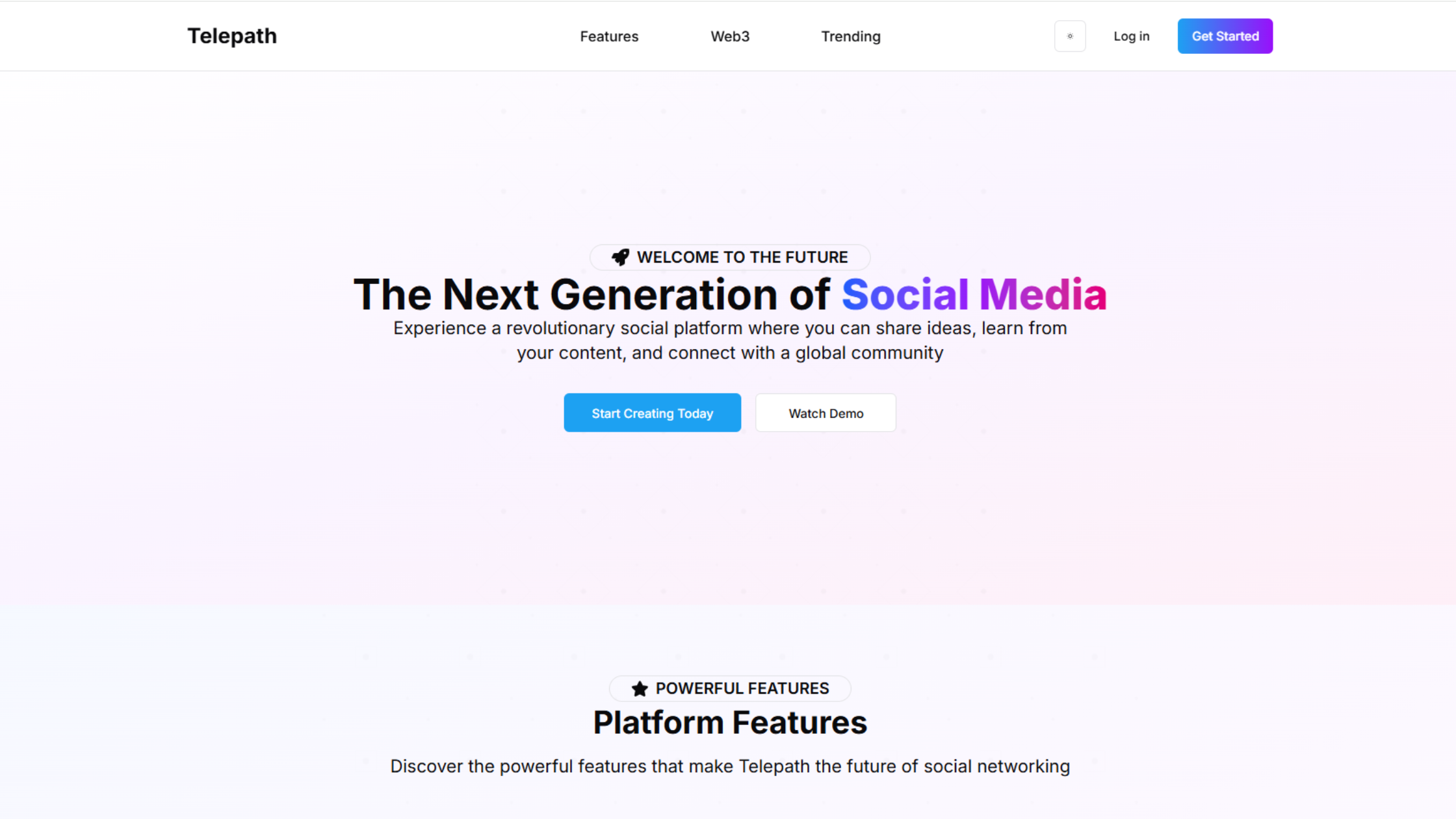 Telepath Social Media Platform